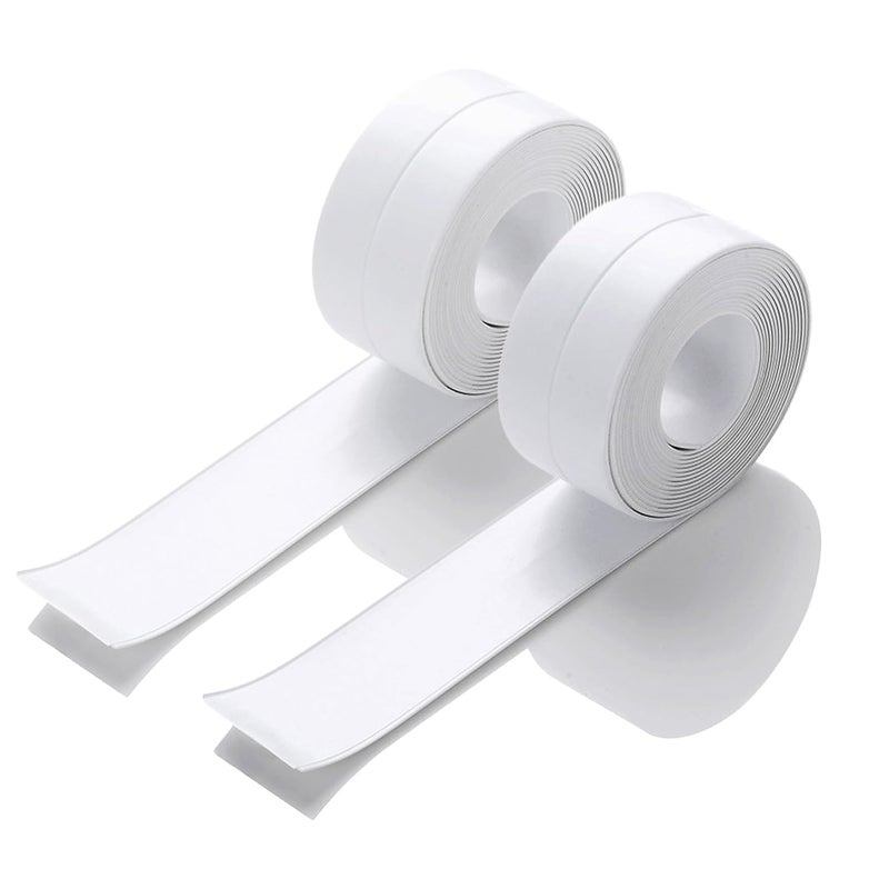 BLUEJUNWEI Caulk Tape Self Adhesive, 2 Rolls Waterproof Toilet Caulk Strip, Sealer Around Toilet Base, Traditional Caulking Replacement, Caulking Tape for Bathroom, Bathtub, Floor Wall Edge Protector (2) - Image 2